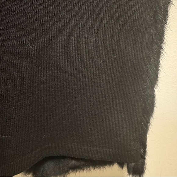 Nygard Ribbed Black Rabbit Fur Sweater Vest Full Zip Size Medium - Picture 6 of 9